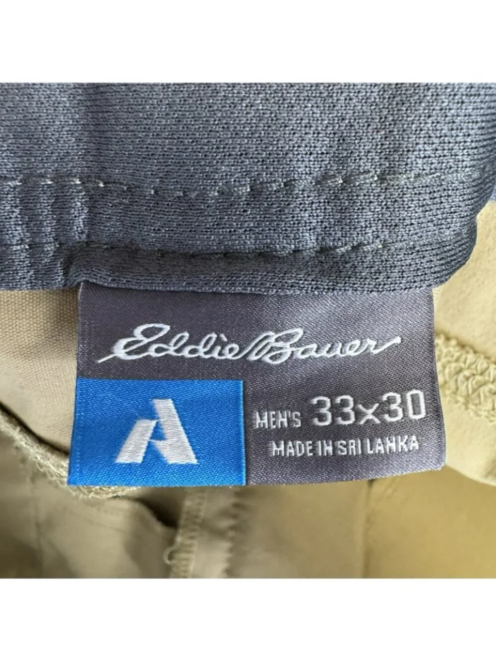 Eddie Bauer First Ascent Pants Mens 33x30 Khaki Tan Hiking Convertible Stretch